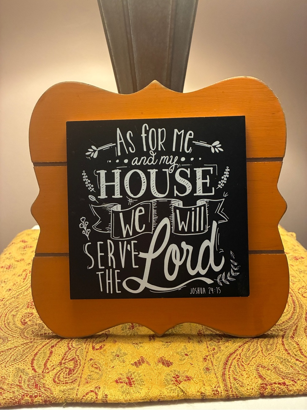 Scripture 'As For Me and My House' Faith Wood Wall Plaque
